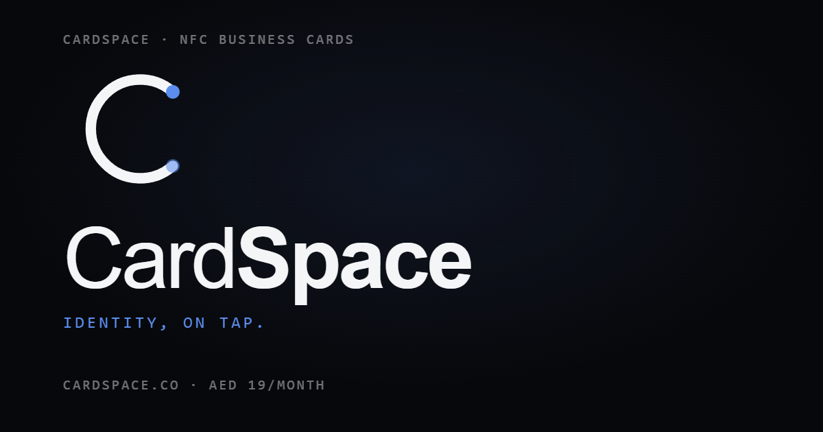 CardSpace — NFC Business Cards, Made in Dubai